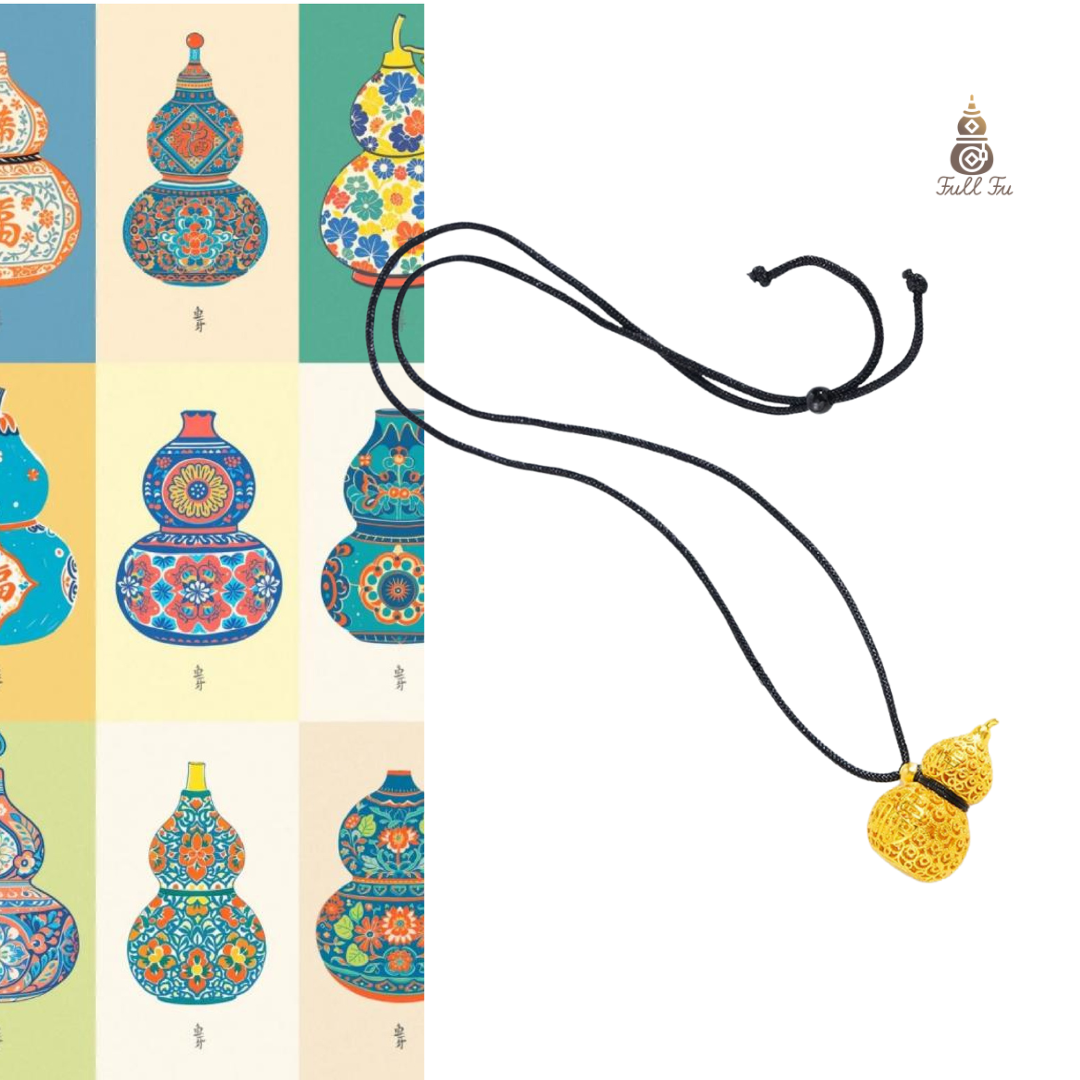 Golden silk blessing rhyme gourd