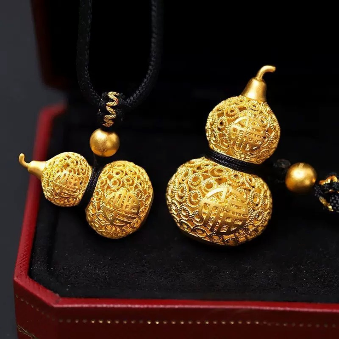 Golden silk blessing rhyme gourd