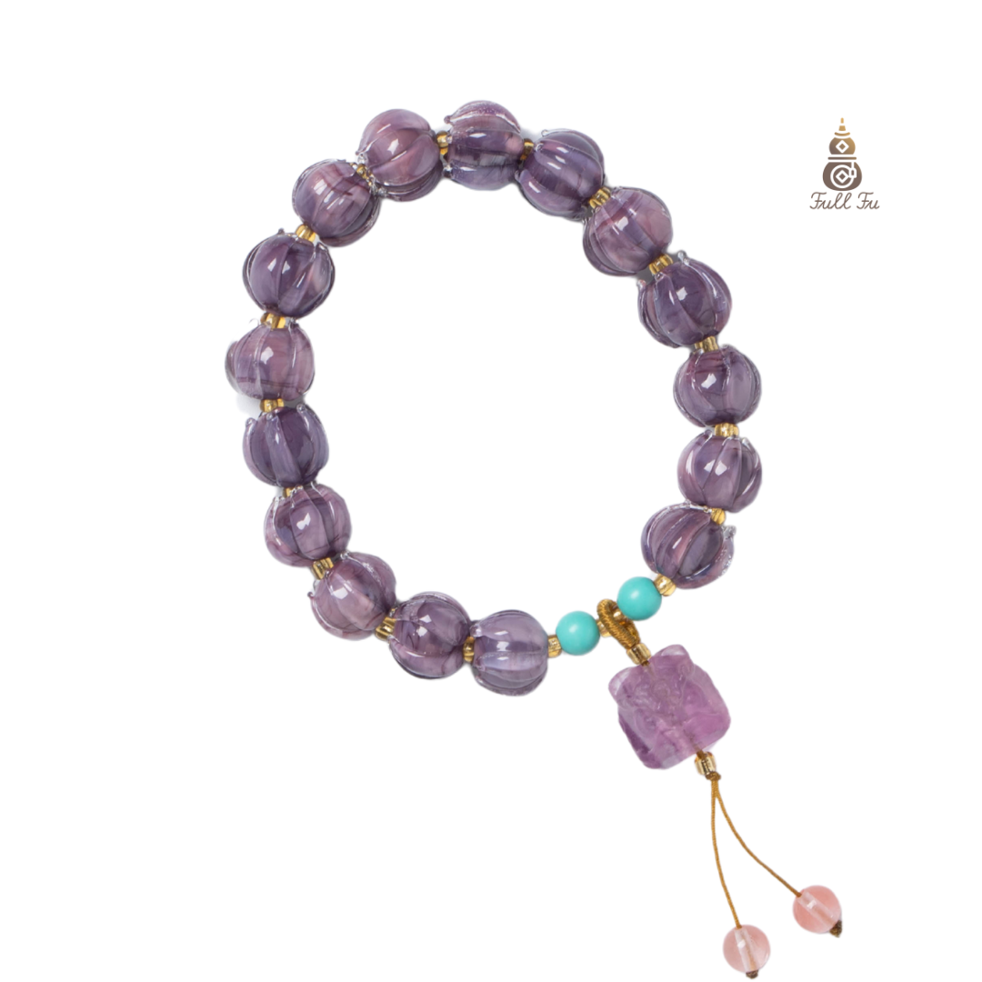 Unlock the Eastern Fire Luck Password Glazed Glass Bracelet