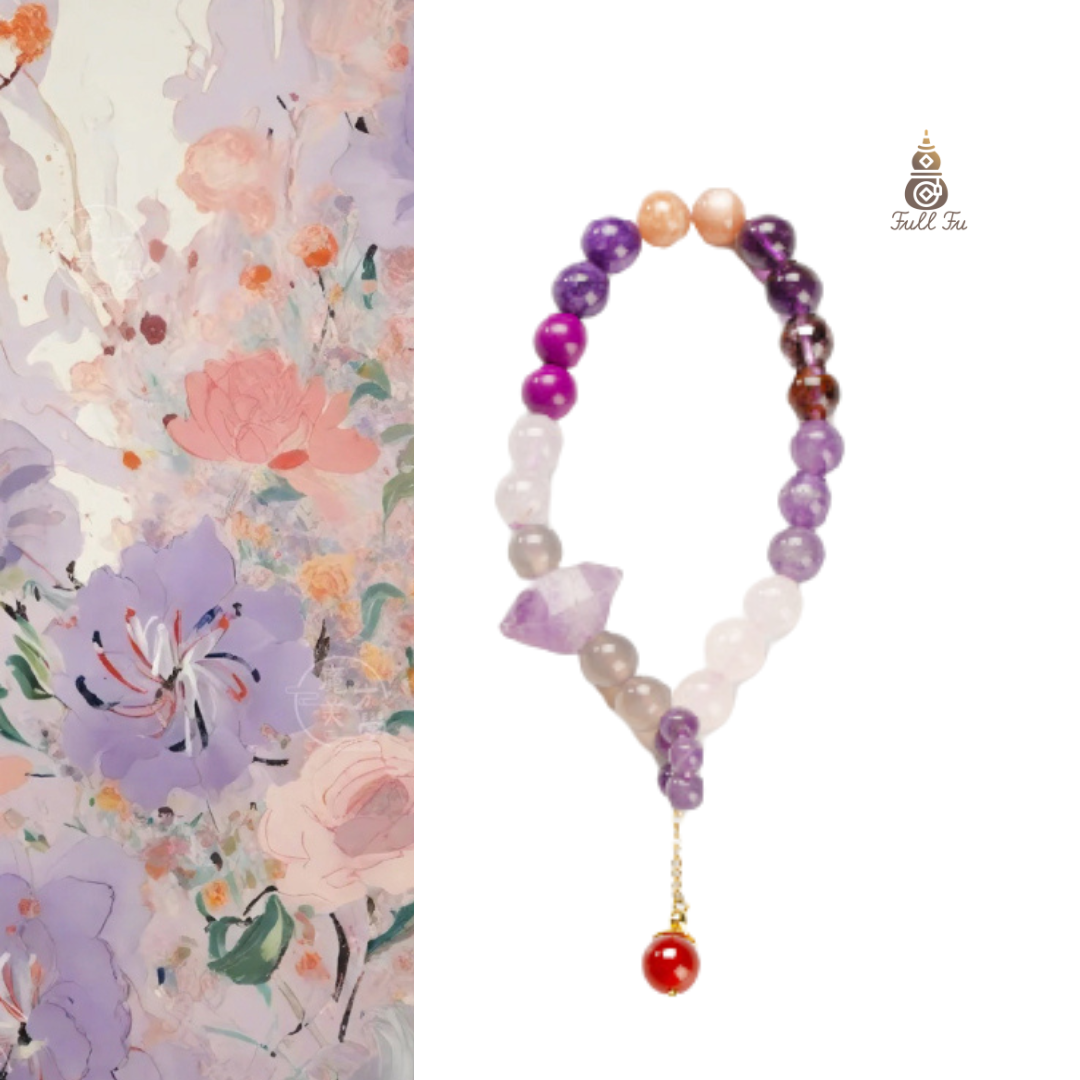 Braccialetti di cristallo Ziyuan L'energia cristallina rosso-viola, pulita e trasparente, è molto alta