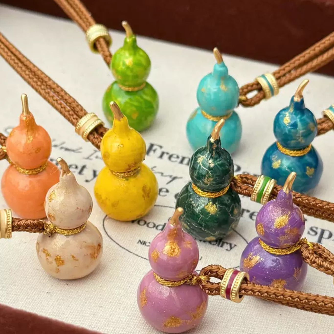 New Chinese Enamel Color Mini Gourd Necklace