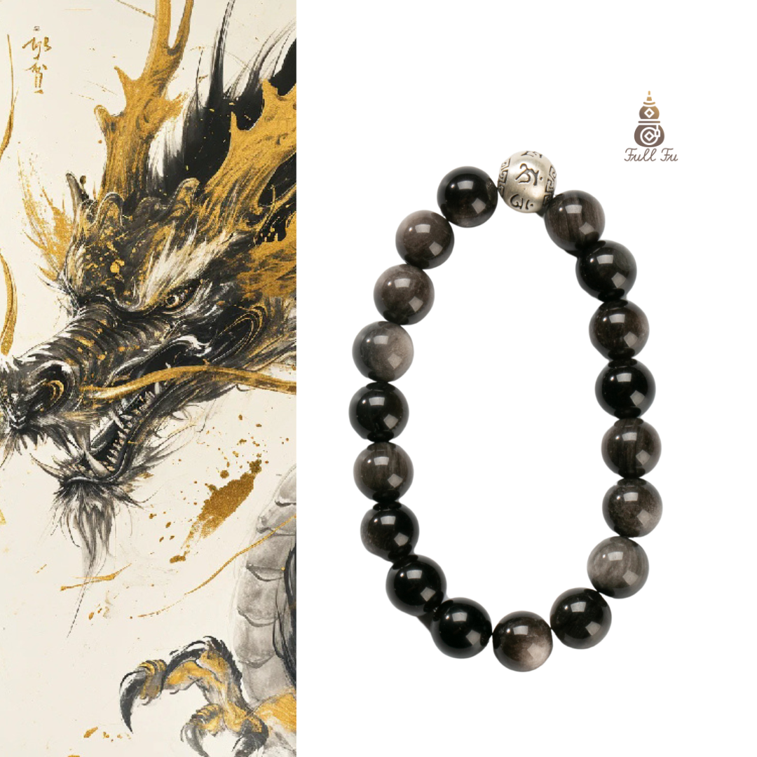 This silver obsidian bracelet allows you to bring your own protective barrier