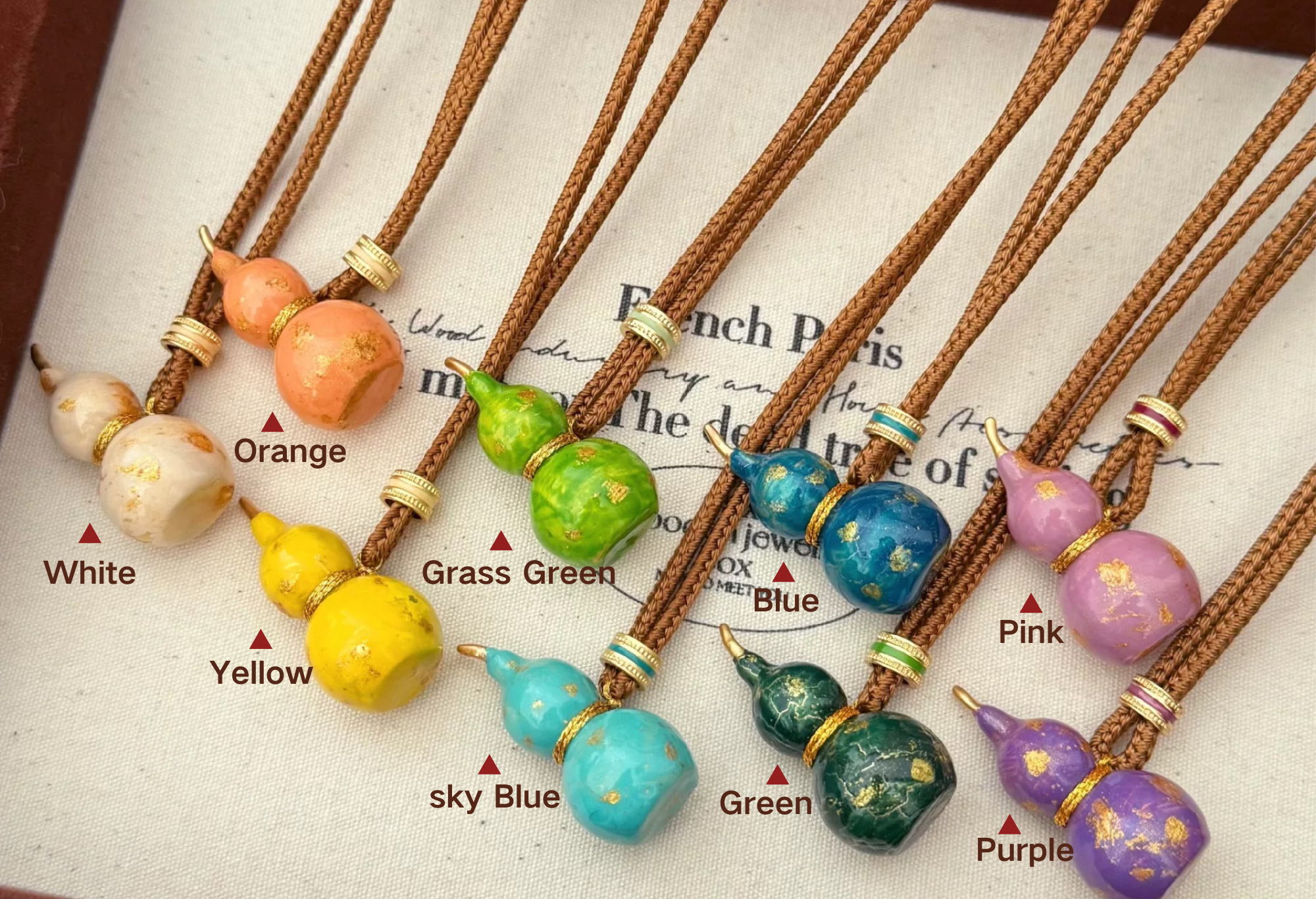 New Chinese Enamel Color Mini Gourd Necklace