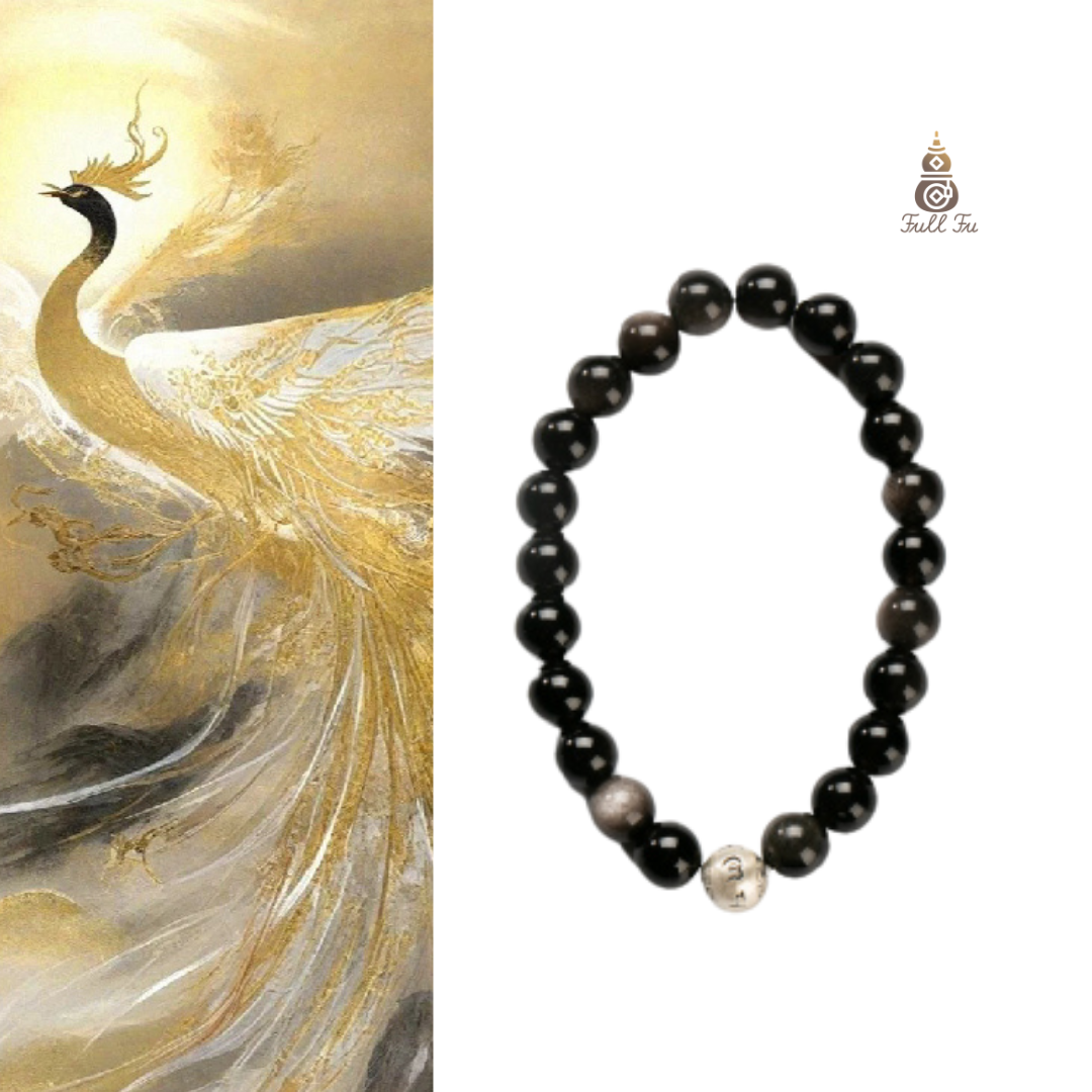 This silver obsidian bracelet allows you to bring your own protective barrier