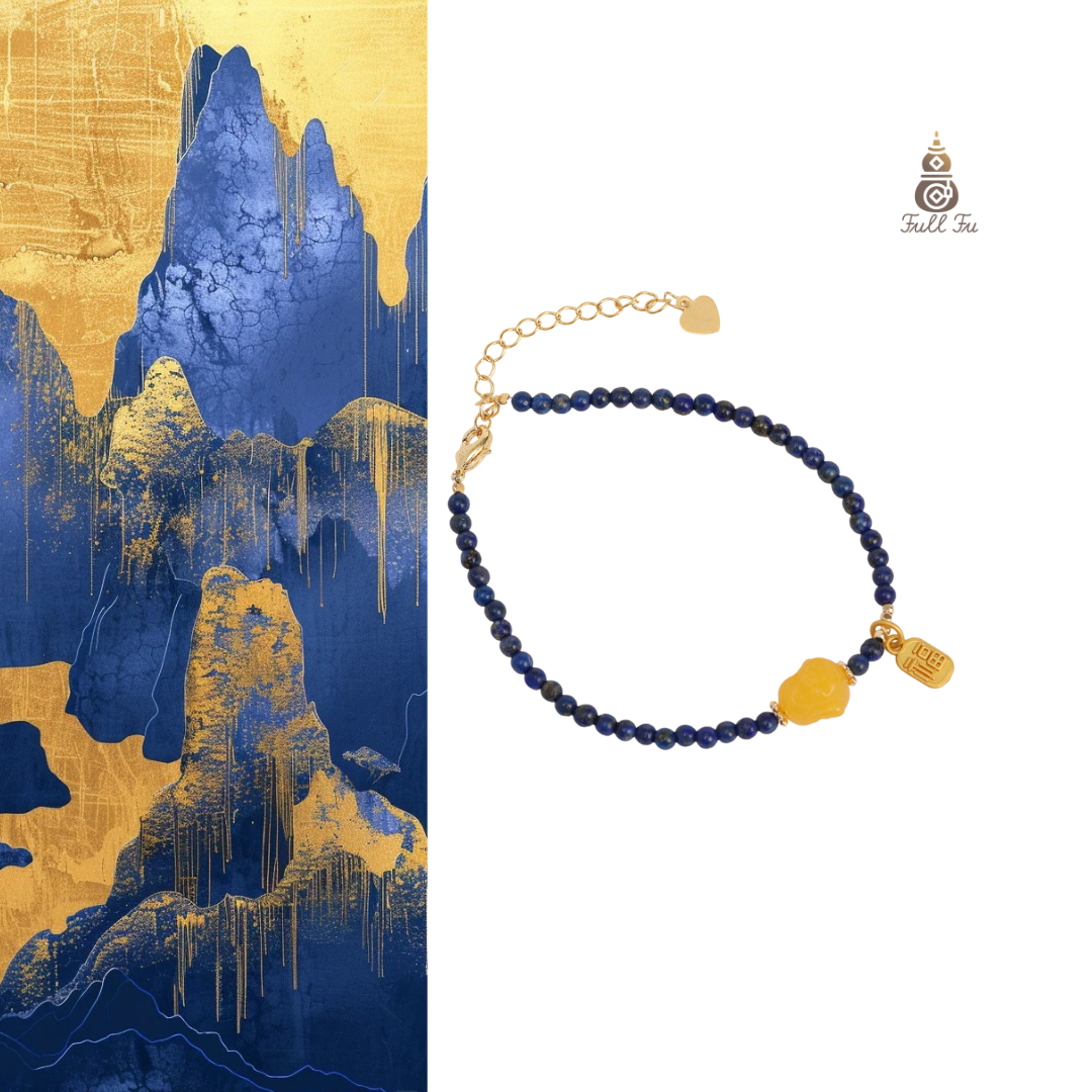 Braccialetti della fortuna in lapislazzuli Mimi Golden Cup
