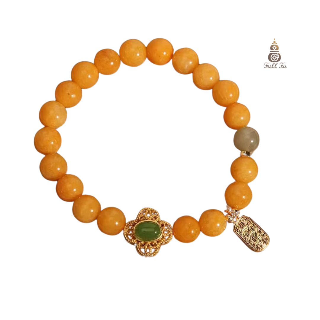 "Skyrocketing Wealth" Yellow Agate Bracelet