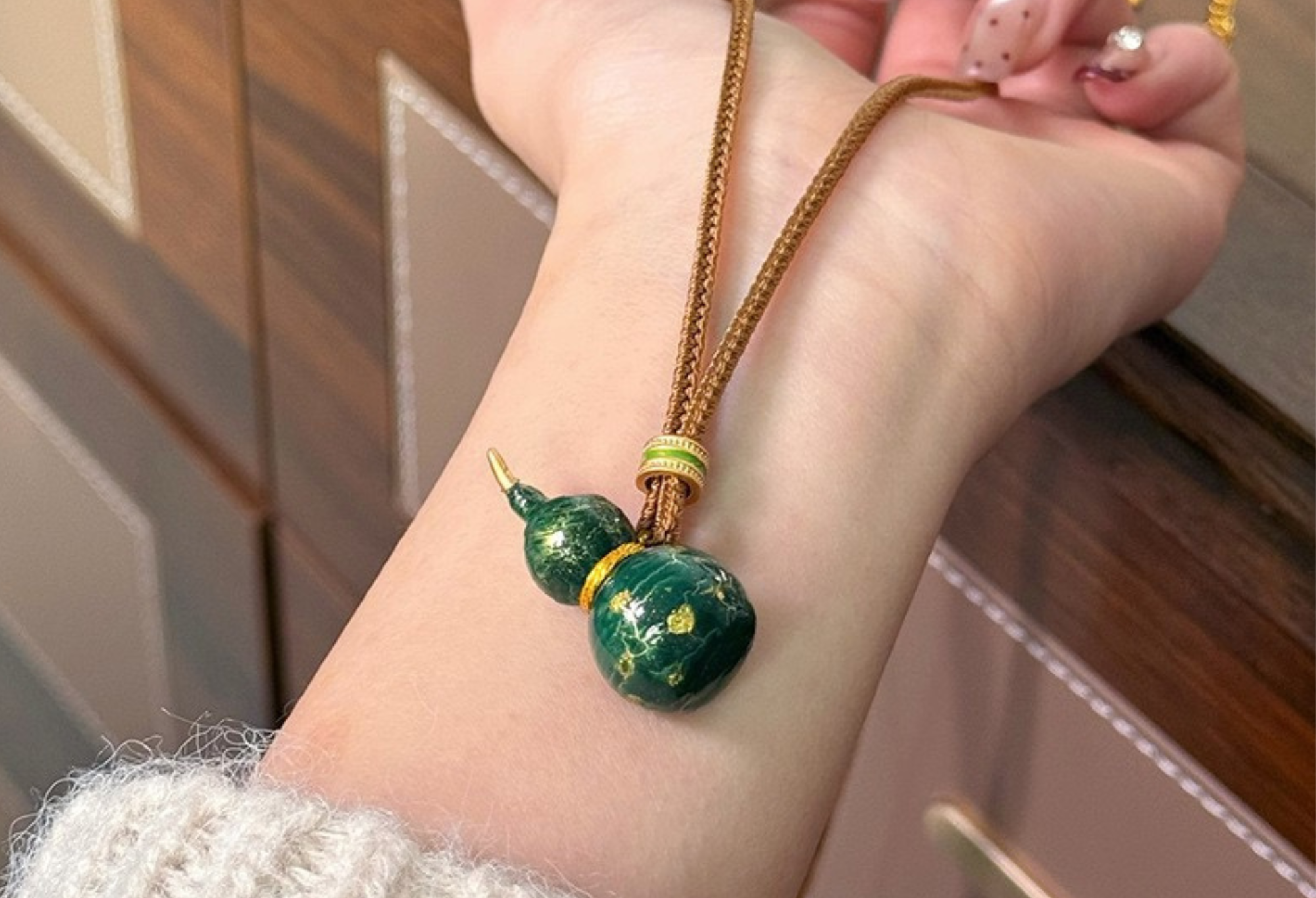 New Chinese Enamel Color Mini Gourd Necklace