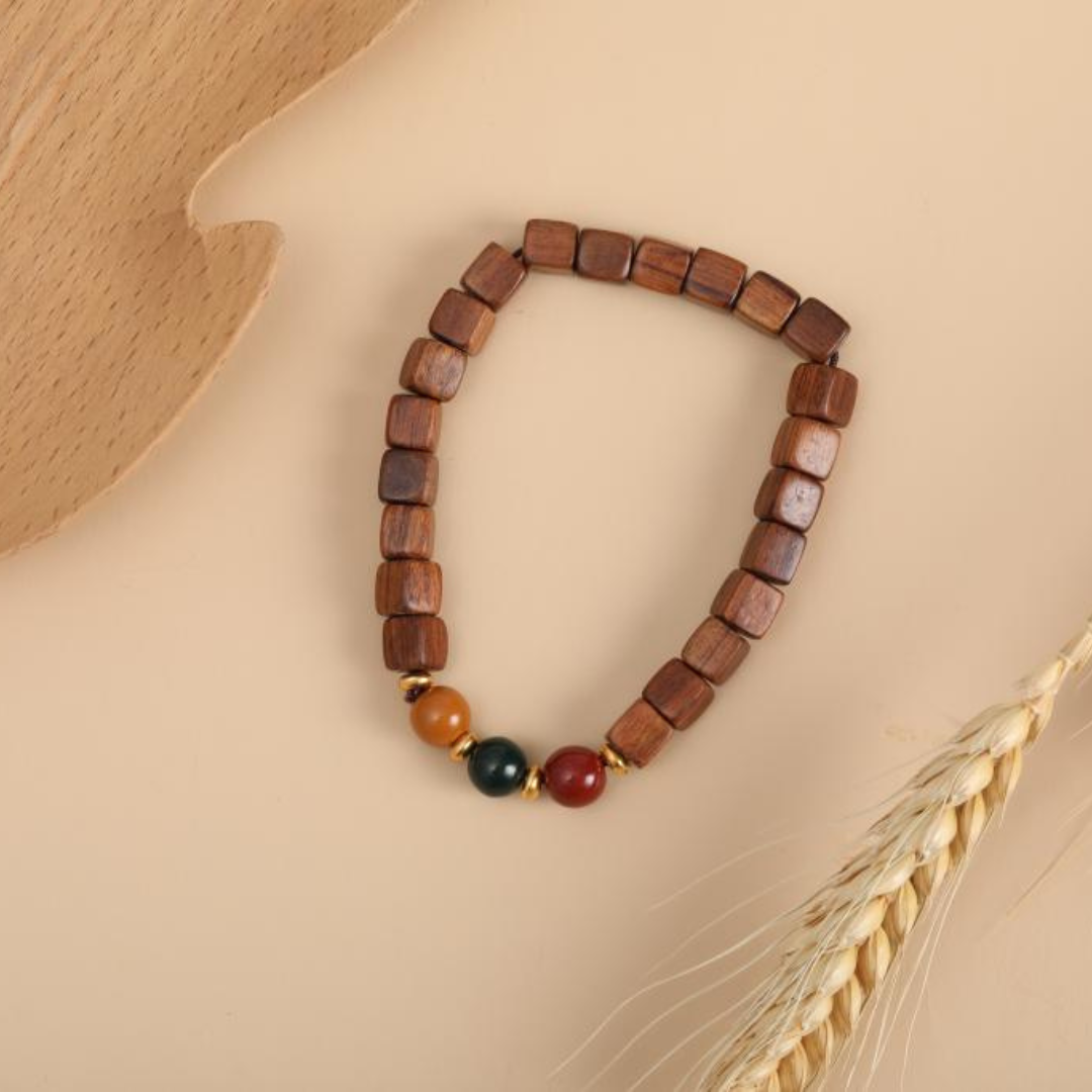 Black Rosewood Cube Bracelet