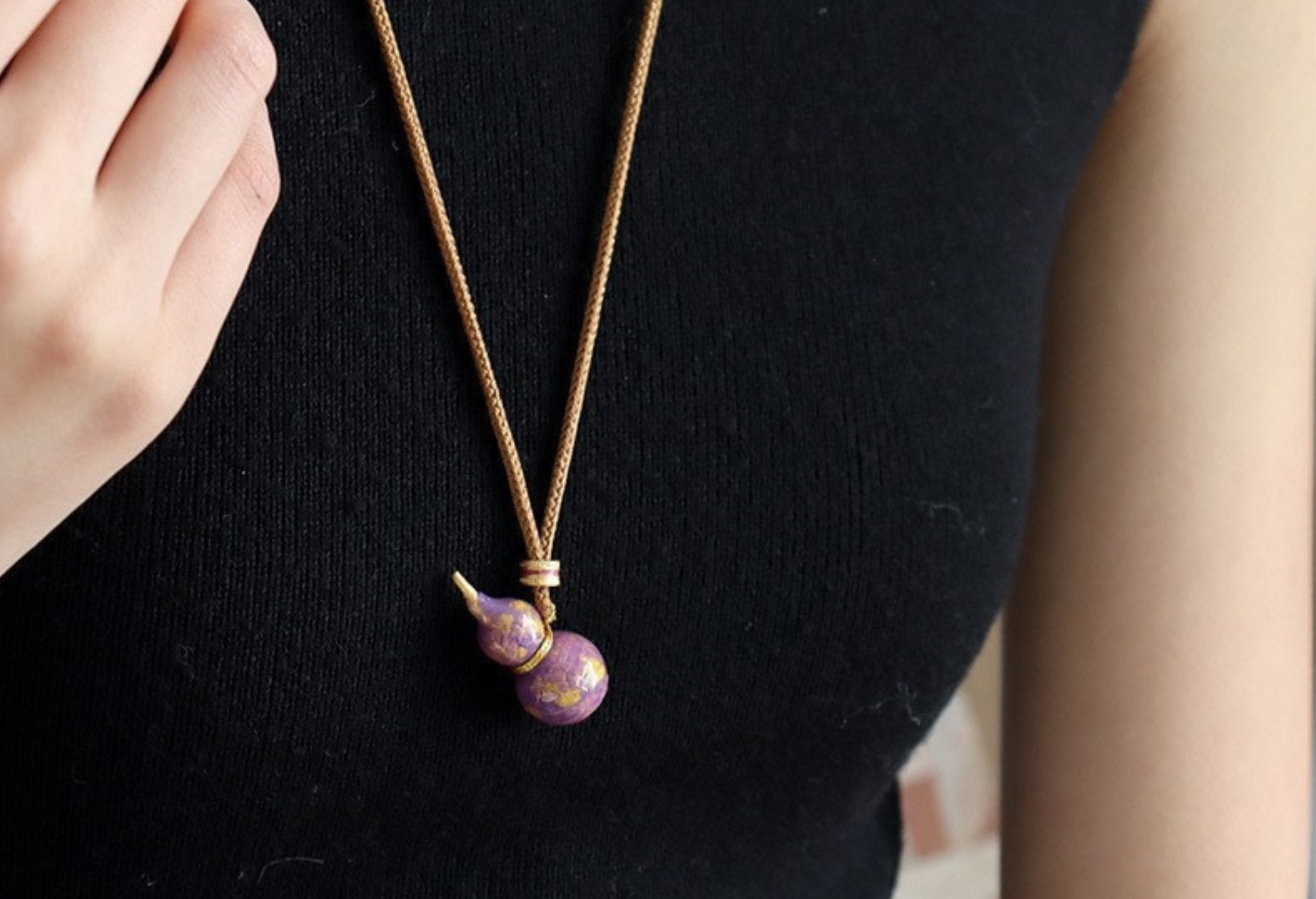 New Chinese Enamel Color Mini Gourd Necklace