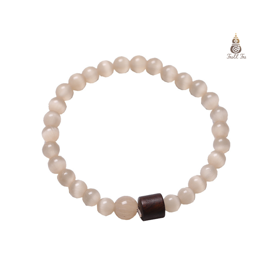 Milk tea colored new Chinese style cat eye stone energy bracelet