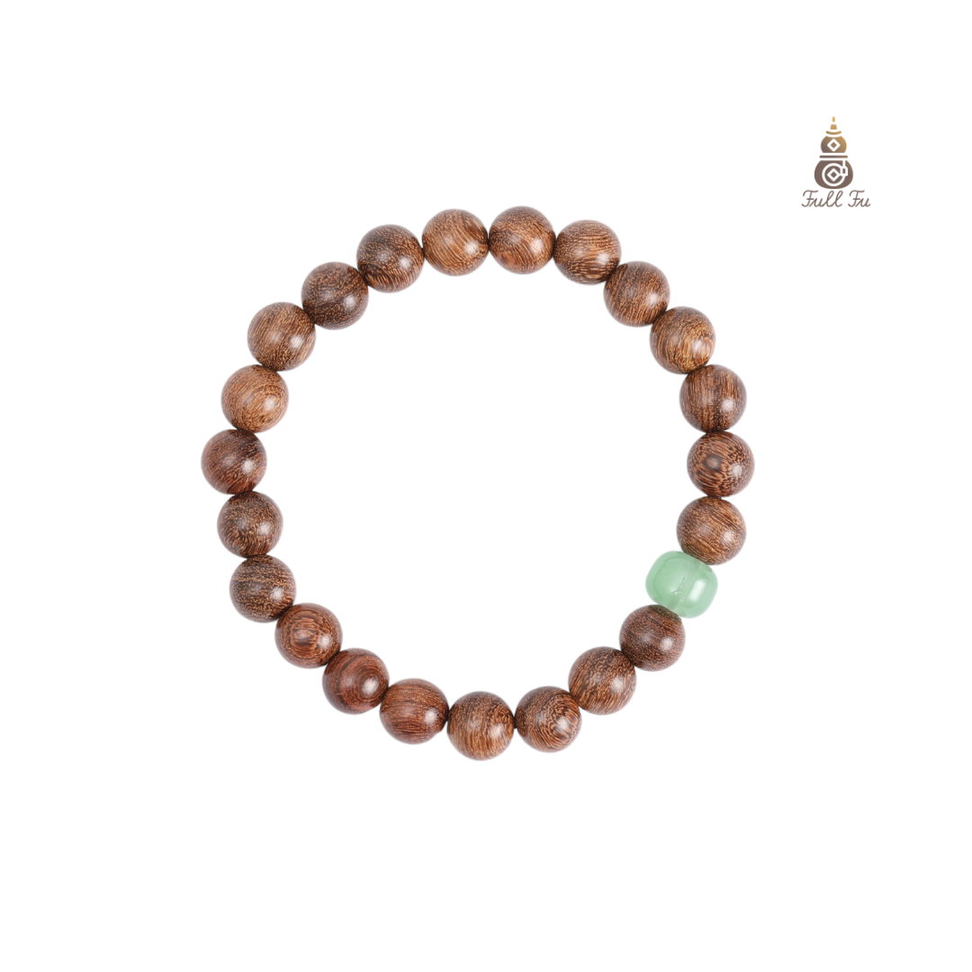 Gold Sandalwood and HeTian Jade Bracelet