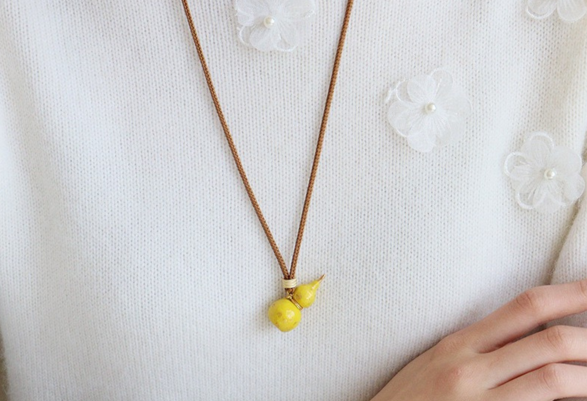 New Chinese Enamel Color Mini Gourd Necklace