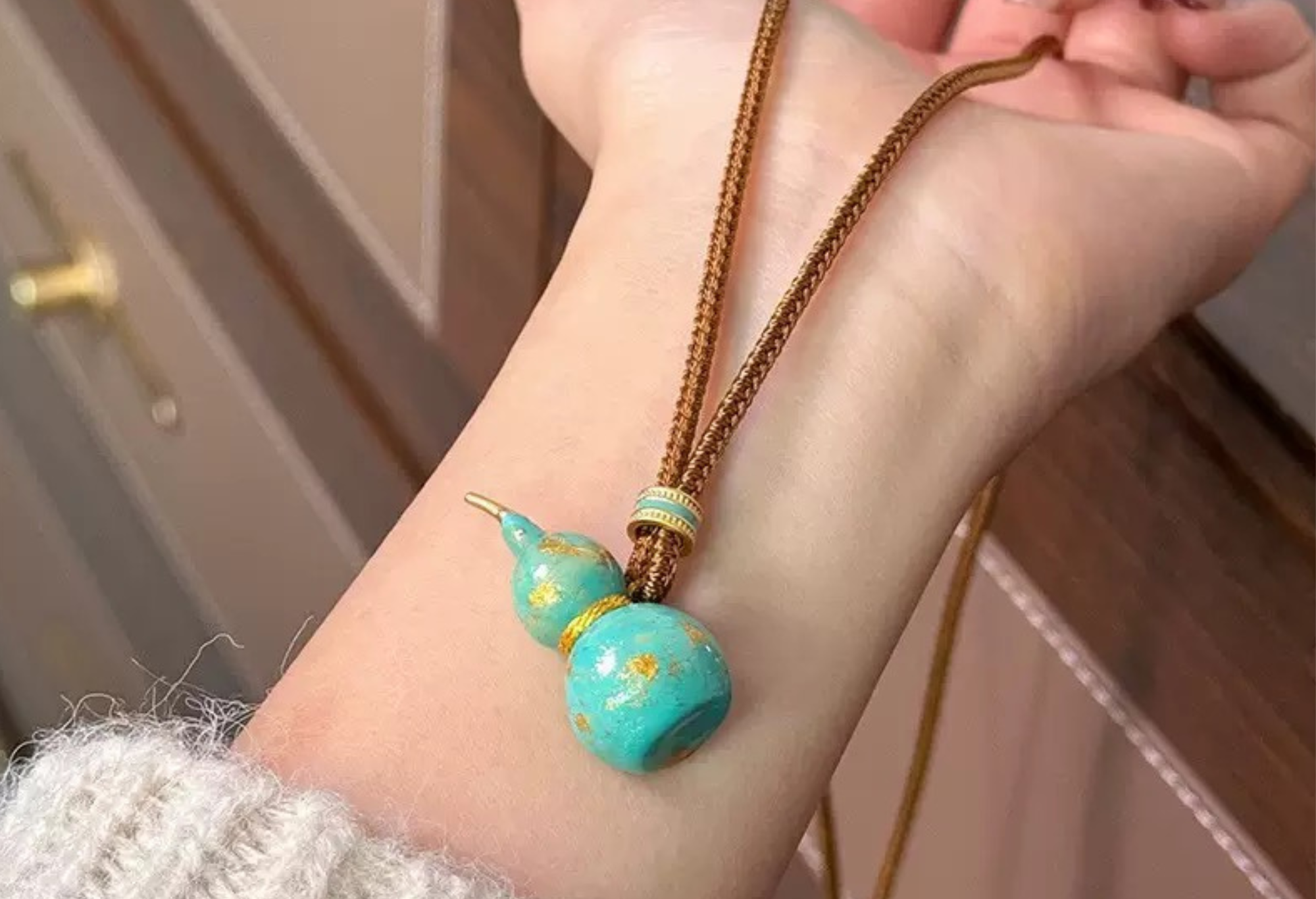 New Chinese Enamel Color Mini Gourd Necklace